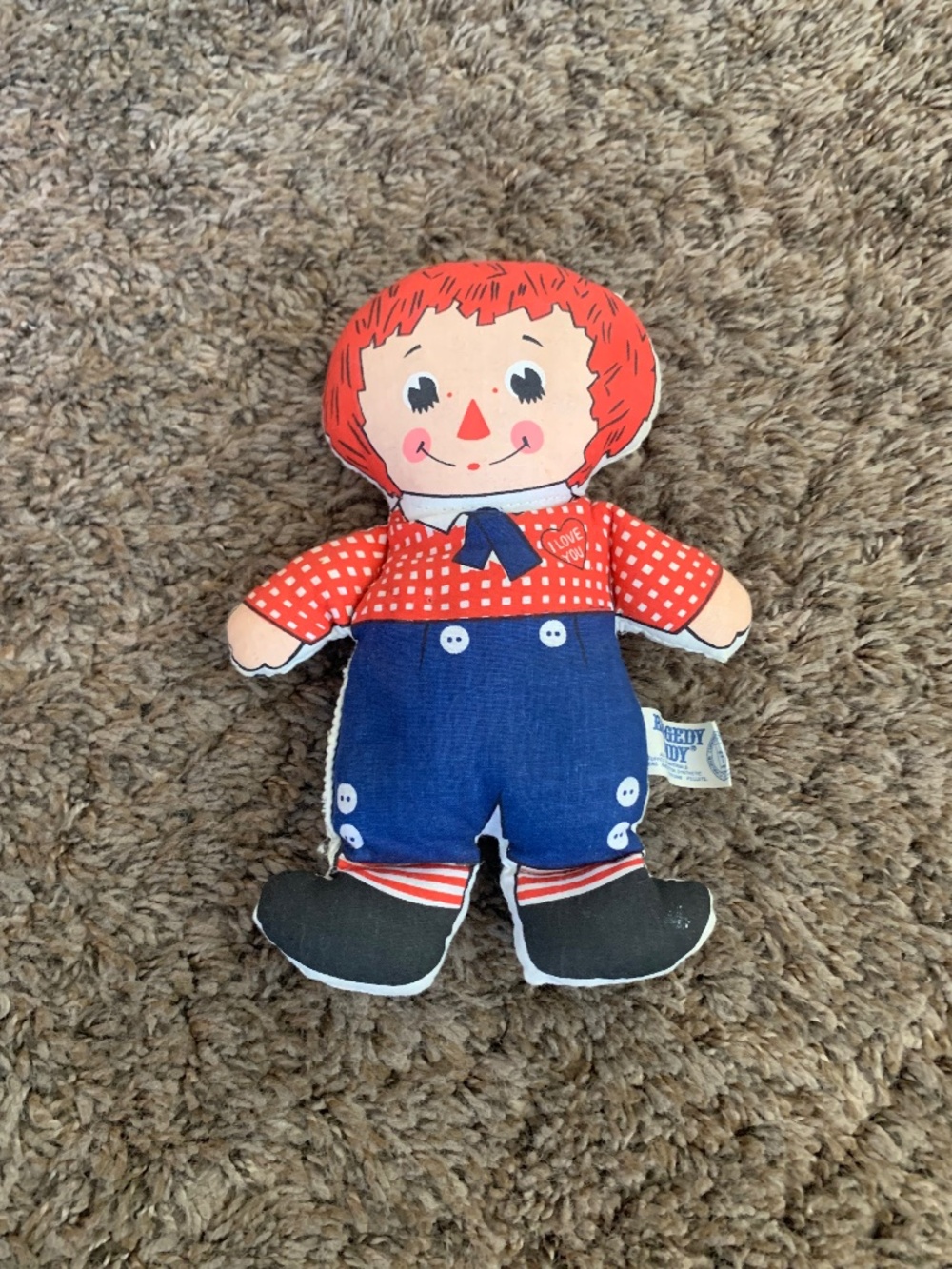 Knickerbocker Raggedy Andy Pellet Cloth Rag Doll Vintage 7"